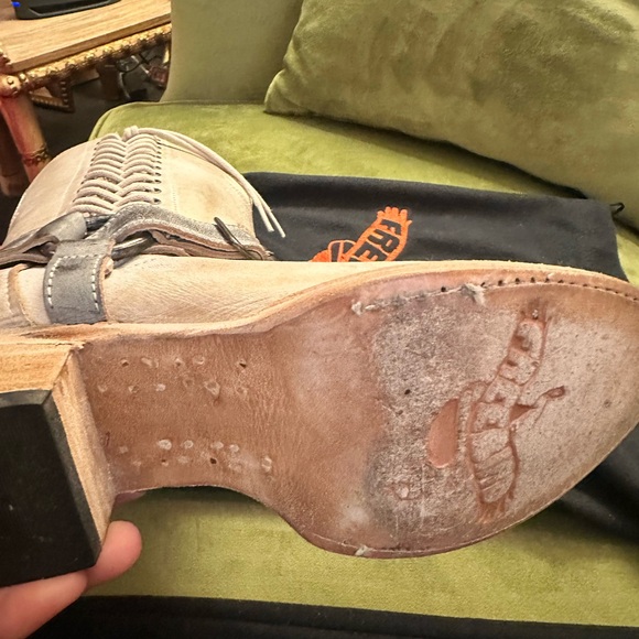 Freebird Cream and Silver Lace-Up Boots - Picture 13 of 16